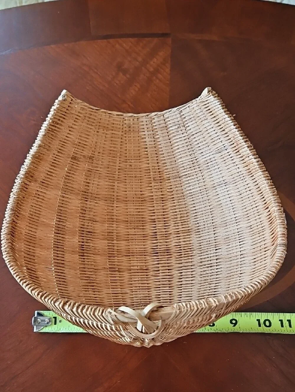 Vintage Handwoven Wicker Winnowing Basket - Harvest Scoop